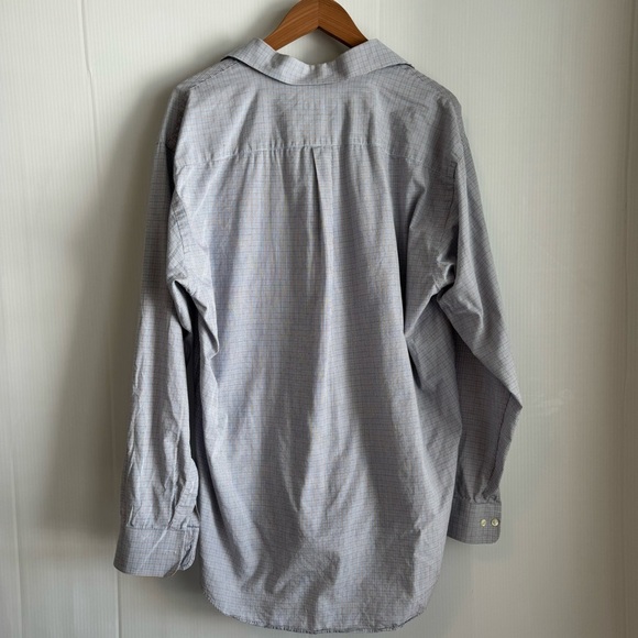 Hart Schaffner Marx Light blue and tan Casual Button Down Shirt size 16 1/2 - 35 - Picture 7 of 7